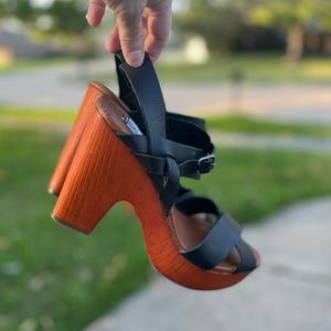 Lucky Brand Nova Wooden PLATFORM Heels